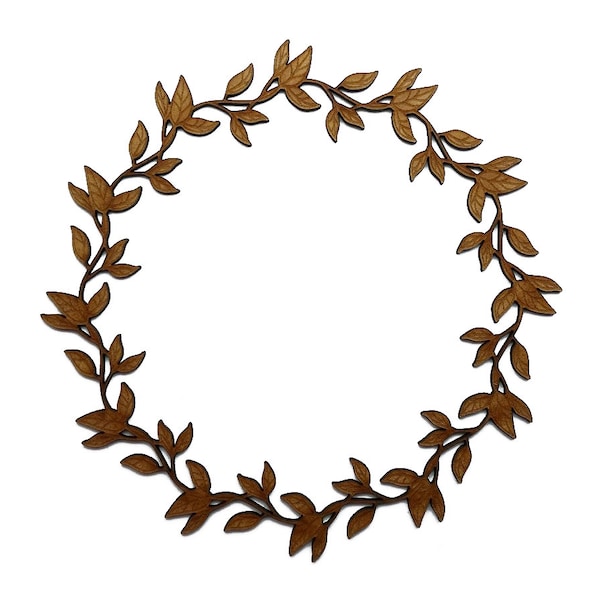 Wooden Wreath, Circle, Branch, Floral, Craft shape, Cutouts, Wood embellishment, Laser cut, MDF craft shape