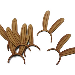 Wooden Bunny Ears Rabbit Easter Craft Shape MDF Embellishment Cutout Decoration