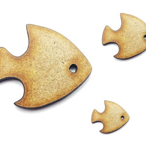 Wooden Mdf Fish Shape Ornament Laser Cut Embellishment