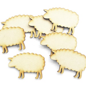 Wooden Sheep Craft Shape MDF Blank Embellishment Laser Cutout Decoration