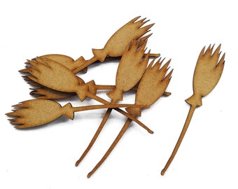 Wooden Broom, Halloween, Craft shape, Cutouts, Wood embellishment, Laser cut, MDF craft shape