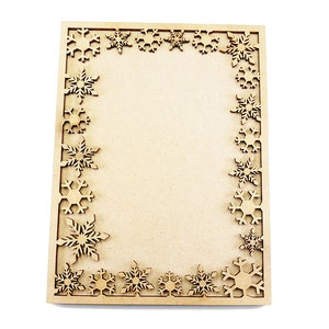 Wooden Winter Snowflake Picture Frame Craft Shape MDF Unfinished Laser Cut Decor