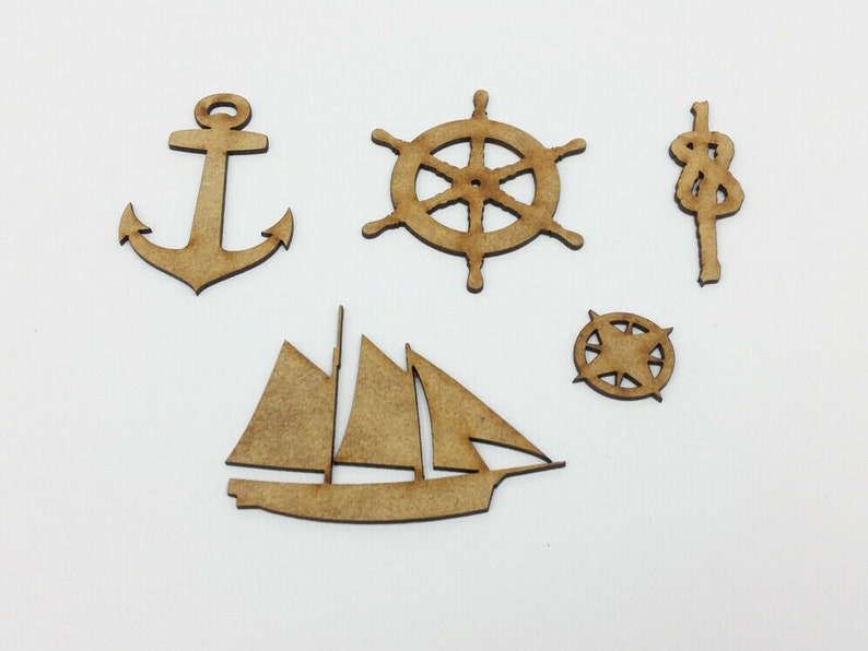 Wooden MDF Shapes Sailing Shape Anchor Ship Boat Compass Cord - Etsy