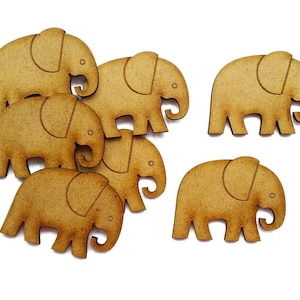 Wooden Mdf Shapes Elephant African Animal Ornament Laser Cut Embellishment