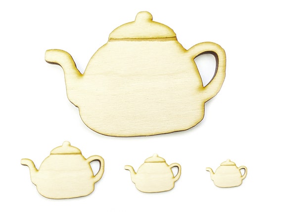 Wooden kettle teapot kitchen Craft shapes 3mm Wooden | Etsy