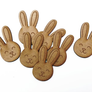Wooden Rabbit Bunny Head Easter Craft Shape MDF Embellishment Cutout Decoration