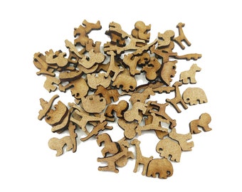 Wooden Animals Craft Shape 15mm Tiny MDF Laser Cut ASSORTED Embellishment Decoration 25 | 50 | 100pcs