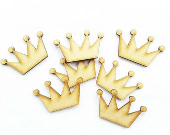 Wooden Mdf Shape King Crown Ornament Laser Cut Embellishment