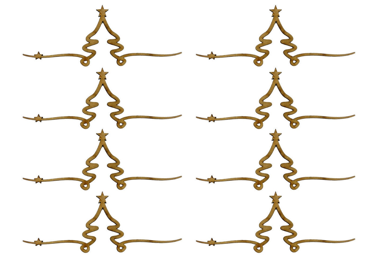 Wooden Christmas Tree Star Craft Shape Cutouts Wood Etsy UK