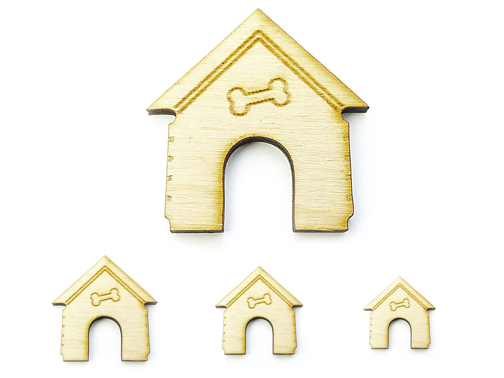 Wooden dog house Craft shapes 3mm Wooden embellishments Etsy