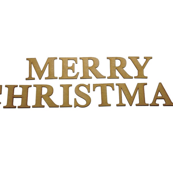 Wooden MDF "Merry Christmas" Wording Letters decoration craft shape