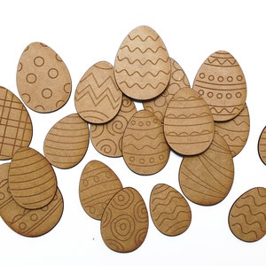 Small Easter Eggs Wooden Decorations Assorted Craft Shape MDF Embellishment PACK