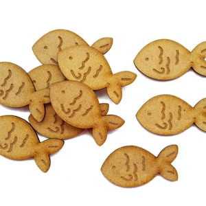 Wooden Mdf Fish Animal Sea Life Shape Craft Ornament Laser Cut Embellishment