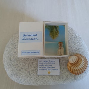 A message in a box, Happiness Box, A Moment of Escape, A message from the Ocean, White Sand