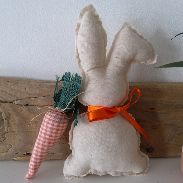 Lapin et Carotte en tissu, Décoration de Printemps, Fêtes de Pâques