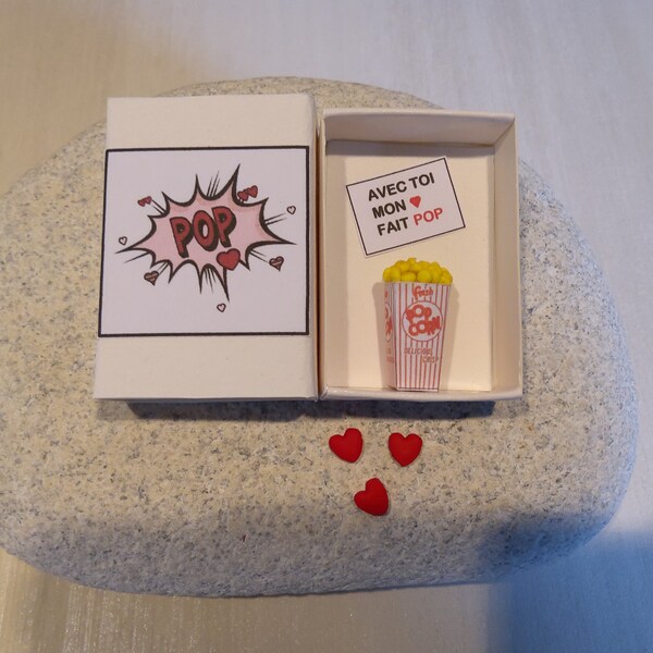 Boîte à message, Pop Corn, Cœur, Cadeau St Valentin