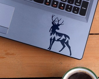 Deer Decal, Car Decal, Mountain Sticker, Laptop Decal, Adventure Decal, Outdoor Decal, Hunting Decal, Mountain Deer, Mountain Decals | 35