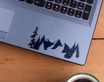 Mountains and Trees Vinyl Decal, Car Decal, Mountain Sticker, Nature Decal, Outdoor Decal, Laptop Decal, Mountain Decal, Outdoor Decal | 34