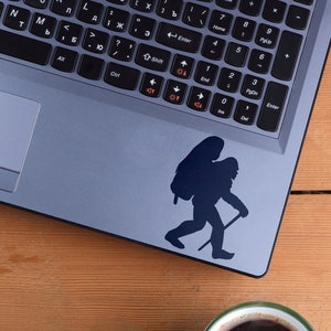 Sasquatch Hiking Decal, Bigfoot Decal, Sasquatch Decals, Hiker Decal, Mountain Decal, Adventure Decal, Laptop Decal, Car Decal, Hiker | 252