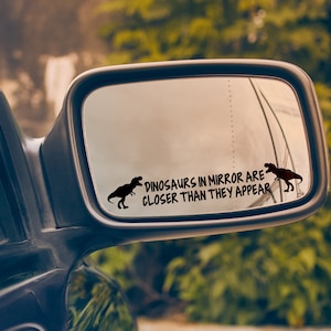 Dinosaur Car Mirror Decal Pair, Dinosaur Decals, Car Decal, Vehicle Accessories, Outdoor Decal, Outdoor Decal, Decal For Wrangler | 124P