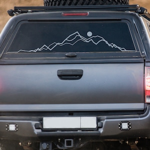 Line Art Mountain Range Decal, Mountain Decal, Mountain Sticker, Nature Decal, Adventure Decal, Laptop Decal, Large Car Decal, Banner | 273