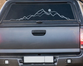 Line Art Mountain Range Vinyl Decal, Adventure Car Sticker | 273
