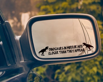 Car Vinyl Decal, Dinosaur Decals, Trex Decal, Car Mirror Decal, Outdoor Decal, Tumbler Decal, Decal For Wranglers, Funny Stickers | 124