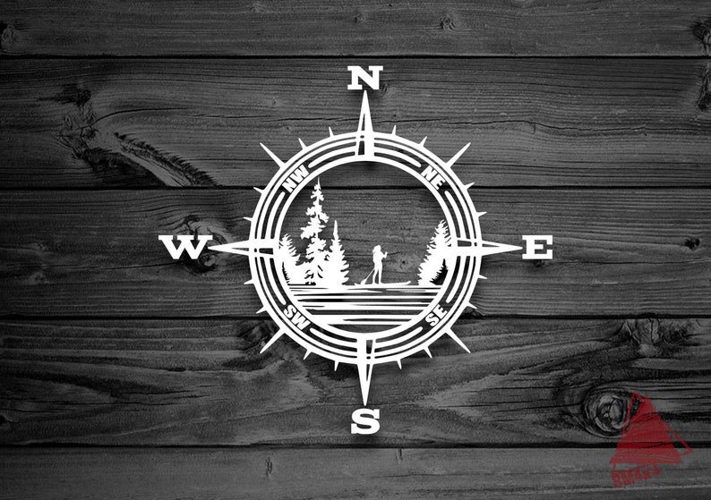 Paddleboard Compass Decal, SUP Decal, Car Decal, Outdoor Decal, Paddle Board, Mountain Decal, Laptop Decal, Adventure Decal, SUP Board 169 image 1