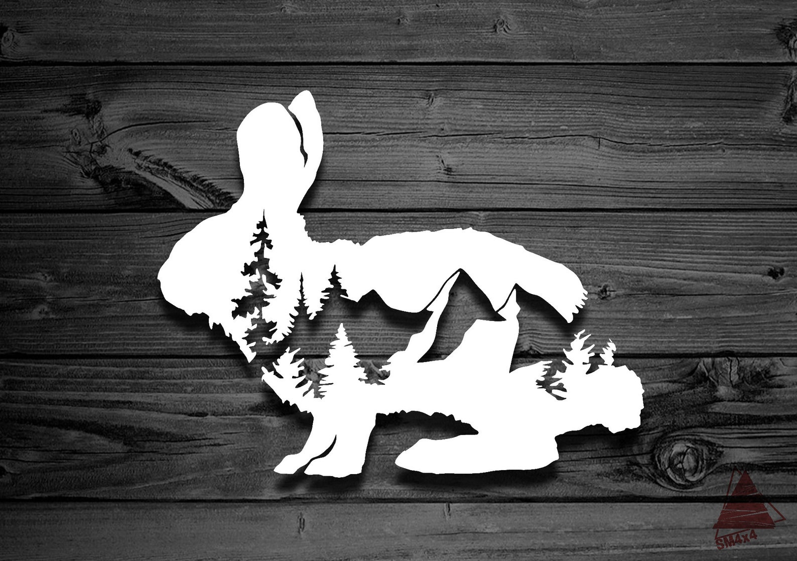 Rabbit Mountain Decal Car Decals Bunny Bunny Decal Etsy