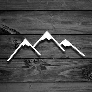 Mountain Decal, Car Decals, Snow Capped Mountains, Mountain Sticker, Nature Decal, Adventure Decals, Laptop Decal, Outdoor Decal, Cute | 159