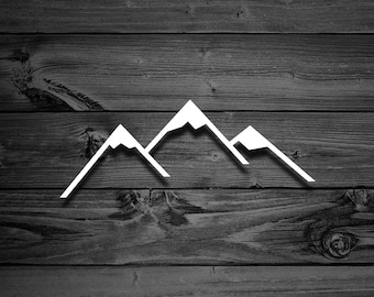 Mountain Decal, Car Decals, Snow Capped Mountains, Mountain Sticker, Nature Decal, Adventure Decals, Laptop Decal, Outdoor Decal, Cute | 159