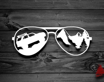 Sunglasses Vinyl Decal for Jeeps Car Decal Mountain Decal | Etsy