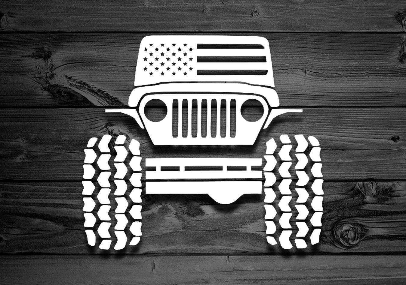 Wrangler Vinyl Decal For Jeeps Flag Decal Car Decal Outdoor Etsy