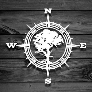 Tree Decal, Mountain Decal, Car Decal, Tree Sticker, Compass Rose, Outdoor Decal, Adventure Decal, Mountain Decal, Compass Decal | 134