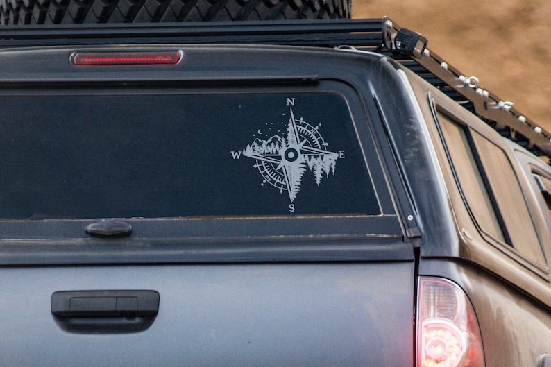 Mountain Compass Decal Outdoor Decal Car Decal Adventure Decal Compass Sticker Mountain Compass Laptop Decal Tree Decal 277 image 5