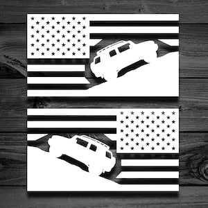 FJ Flag Decal Pair, FJ Decal, Decals for FJ Cruiser, Outdoor Decal, Flag Decal, Offroad Decal, Adventure Decal, American Flag Decal | 191P