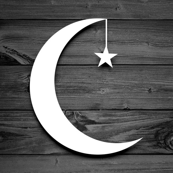 Crescent Moon Decal Etsy