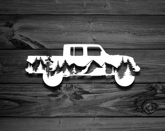 Mountain Decal For Gladiator, Car Decal, Truck Stickers, Mountain Decal, Adventure Decal, Outdoor Decal, Offroad Decal, Laptop Decal | 141