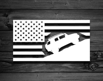 Flag Decal For FJ Cruiser, Car Decal, Mountain Decal, Flag Decals, FJ Decal, Outdoor Decal, Adventure Decal, Offroad Decal, 4x4 Decal | 191