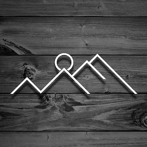 Mountain Vinyl Decal, Car Decal, Mountain Decal, Mountain Sticker, Outdoor Decal, Adventure Decal, Laptop Decal, Sunset Decal, Sunrise | 148