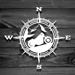 Motorcycle Decal, Car Decal, Biker Decals, Mountain Decal, Compass Decal, Outdoor Decal, Adventure Decal, Bike Decal, Motorbike Decal | 149