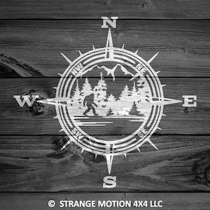 Lake Compass Decal, Mountain Decal, Car Decal, Outdoor Decal, Pacific Northwest, Sasquatch Decal, Laptop Decal, Sticker, Tumbler Decal | 258