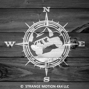 Wrangler Compass Decal, Mountain Decal, JKU Decal, Car Decal, Outdoor Decal, Wrangler Decal, Offroad Decal, Laptop Decal, Compass | 105