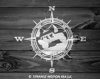 Wrangler Compass Decal, Mountain Decal, JKU Decal, Car Decal, Outdoor Decal, Wrangler Decal, Offroad Decal, Laptop Decal, Compass | 105
