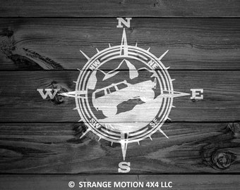 Mountain Decal For Cherokee, Car Decal, Compass Decal, Explorer Sticker, Outdoor Stickers, Mountain Decals, Offroad Decals, 4x4, XJ | 38