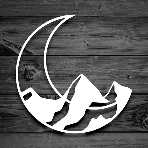 Mountain Moon Decal Car Decal Moon Decal Mountain Decal Etsy