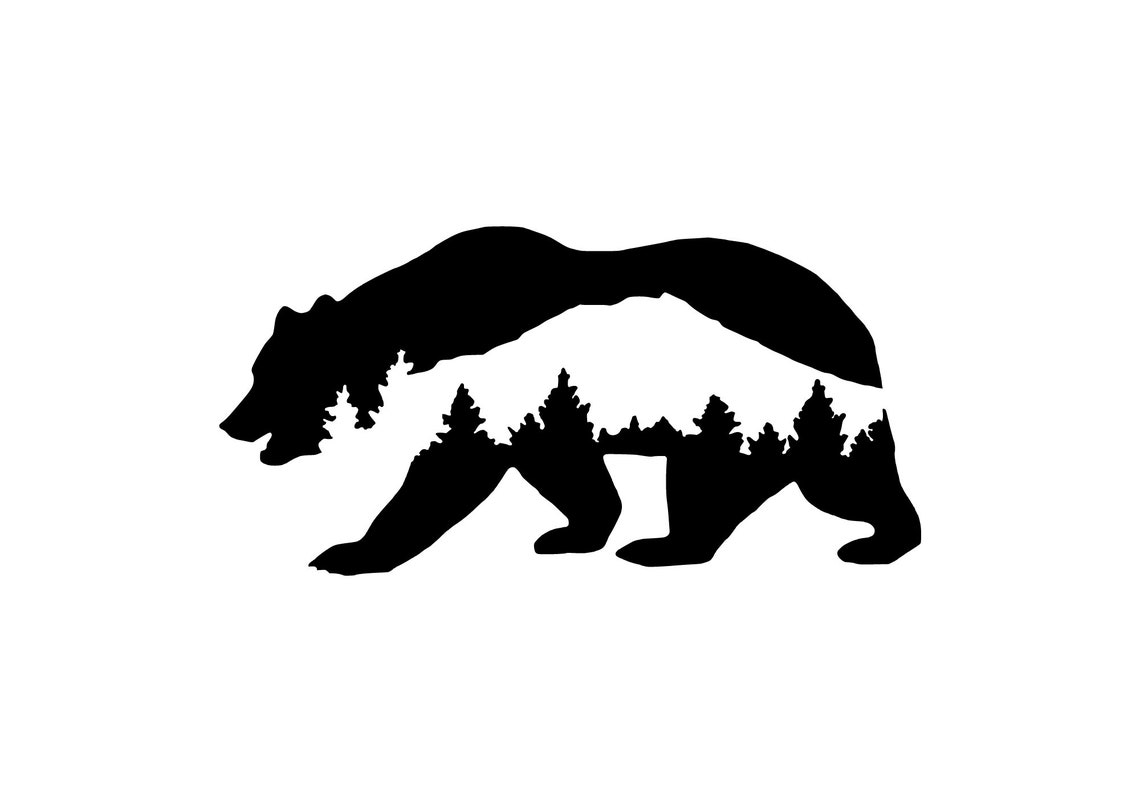 Bear Vinyl Decal Car Decal Mountain Decals Grizzly - Etsy