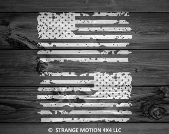 Sticker paar noodlijdende vlag, autosticker, buitensticker, bergstickers, laptopstickers, stickers Amerikaanse vlag, patriottische sticker | 123P