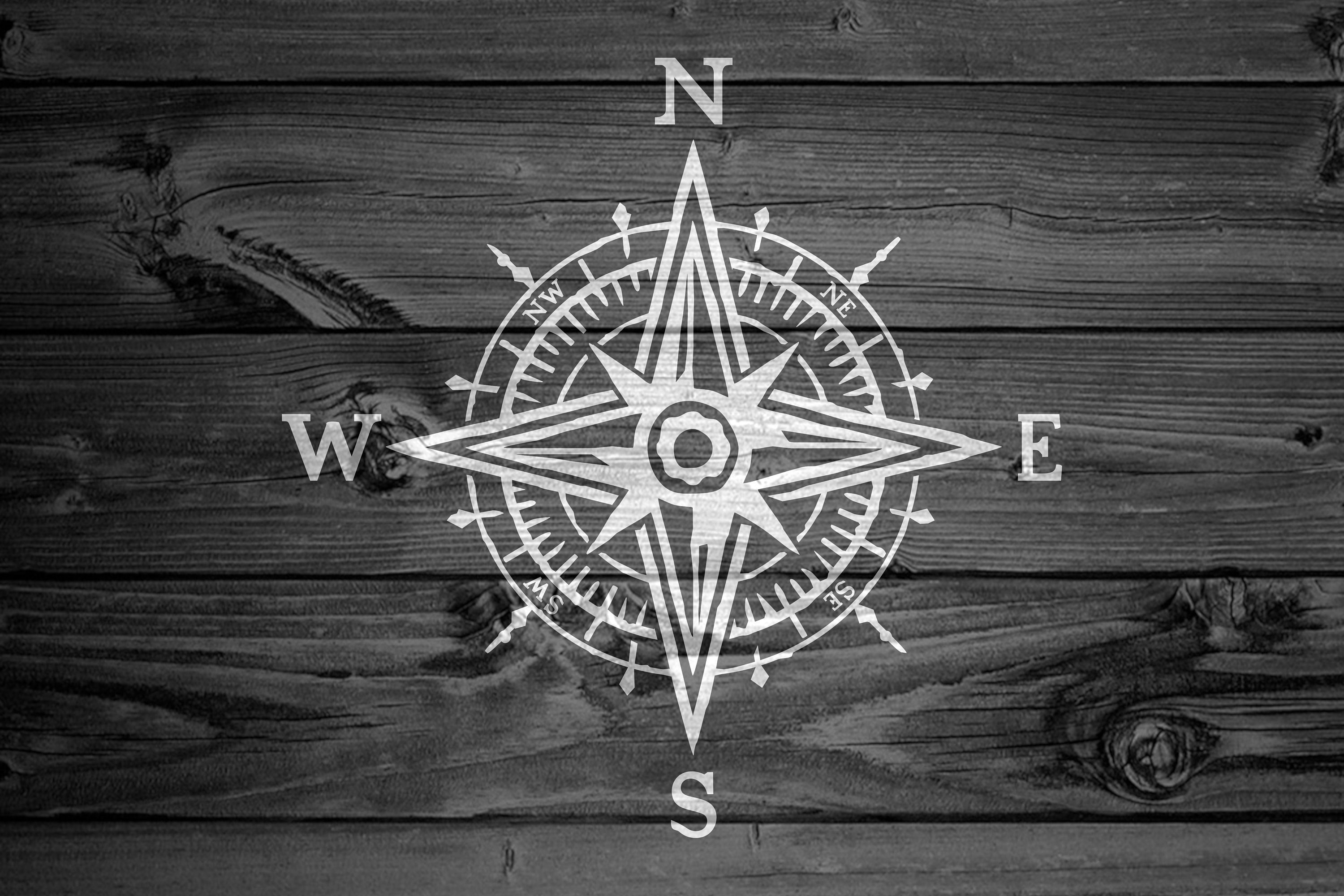 Compass Rose Decal | Rustic Decal | Car Decal | Adventure Decal ...