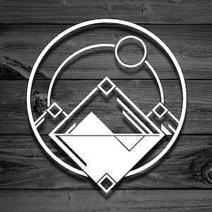 Mountain Circle Decal, Car Decal, Mountain Decal, Nature Decal, Window Decal, Adventure Decal, Laptop Decal, Outdoor Decal, Sun Decal | 133